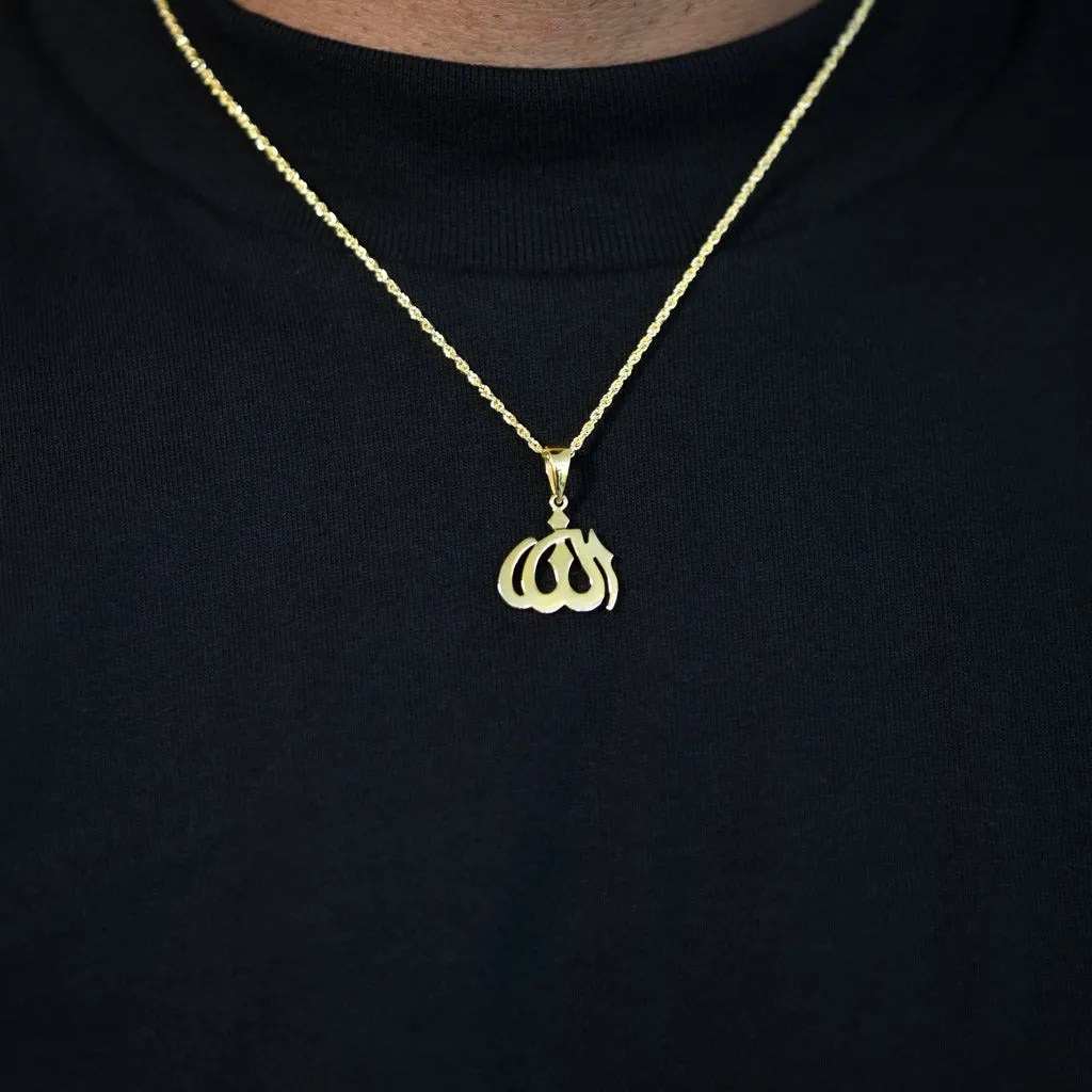 10K Gold Allah Pendant