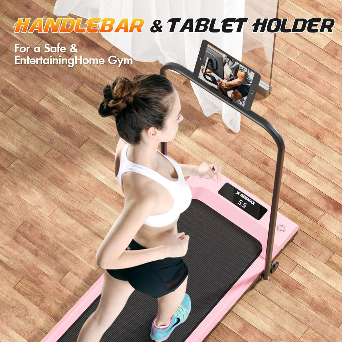 2 in 1 Foldable Electric Small Compact Motorize Treadmill