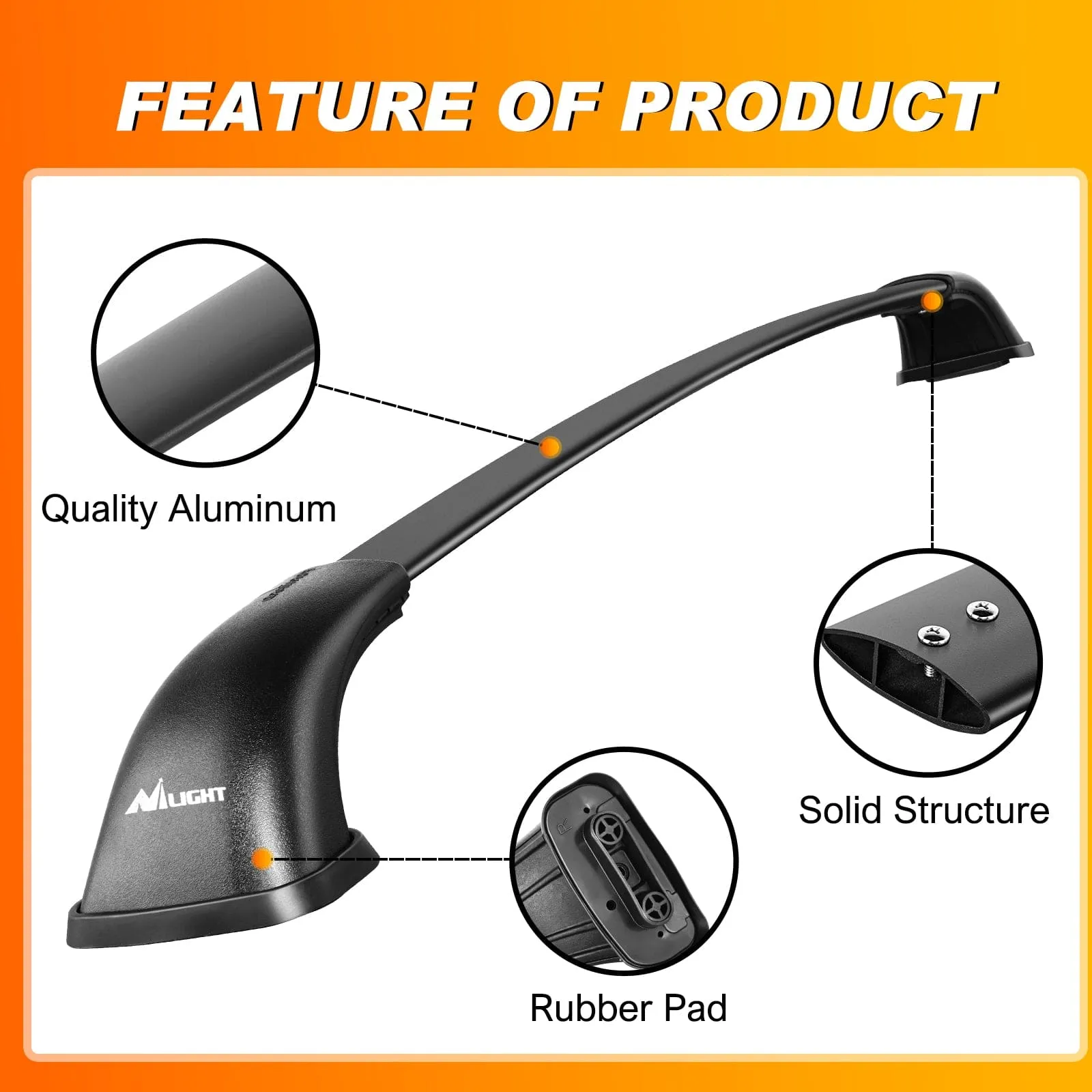 2014-2019 Toyota Highlander XLE Limited SE Aluminum Heavy Duty Roof Rack Cross Bars