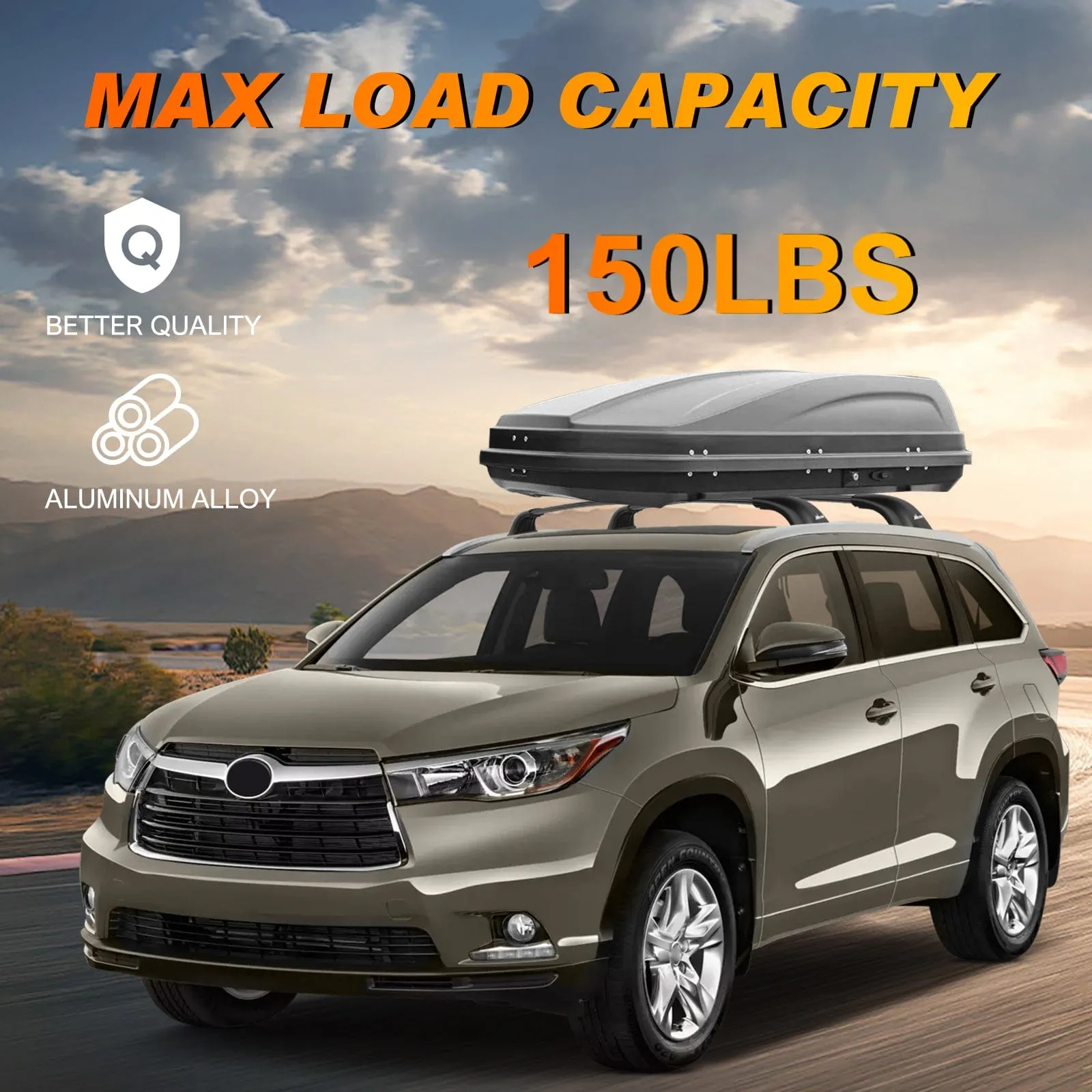 2014-2019 Toyota Highlander XLE Limited SE Aluminum Heavy Duty Roof Rack Cross Bars