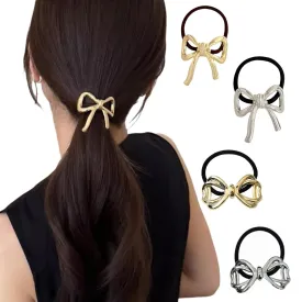 4pcs hair bow metal hair tie hair cuffs for ponytails gold hair cuffs