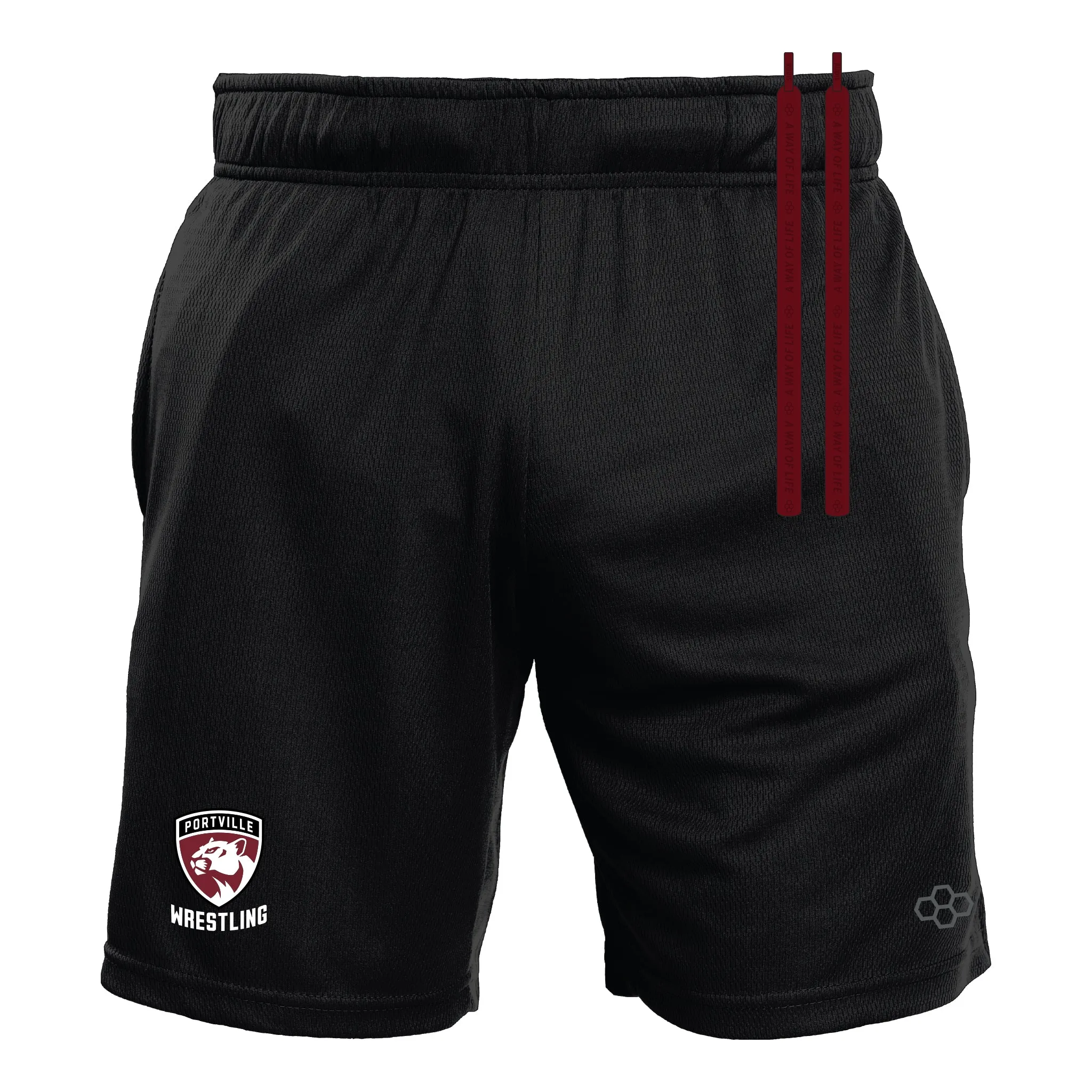 8" Mesh Shorts-Unisex--Portville Wrestling Team Store 8 inch