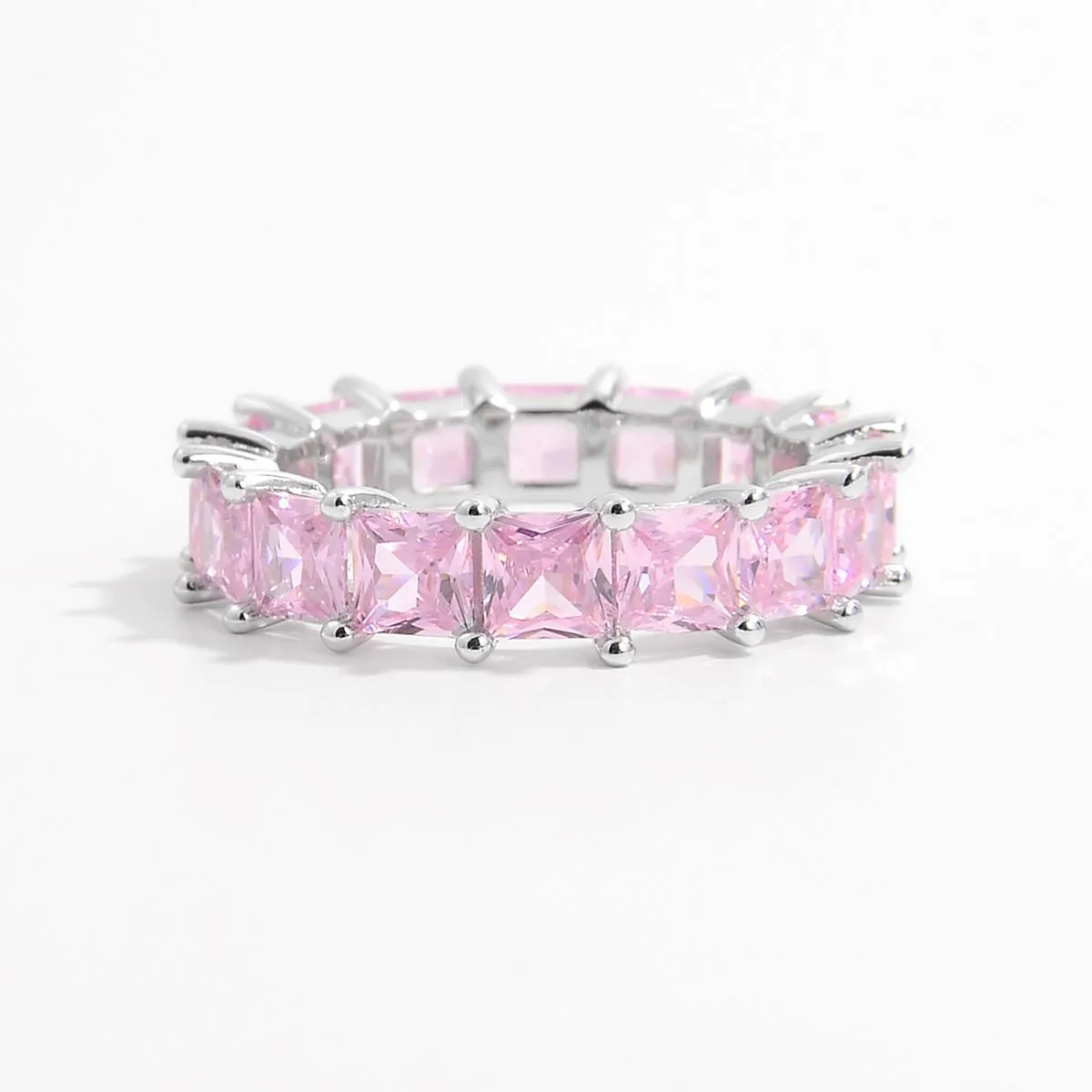 925 Sterling Silver Inlaid Zircon Ring