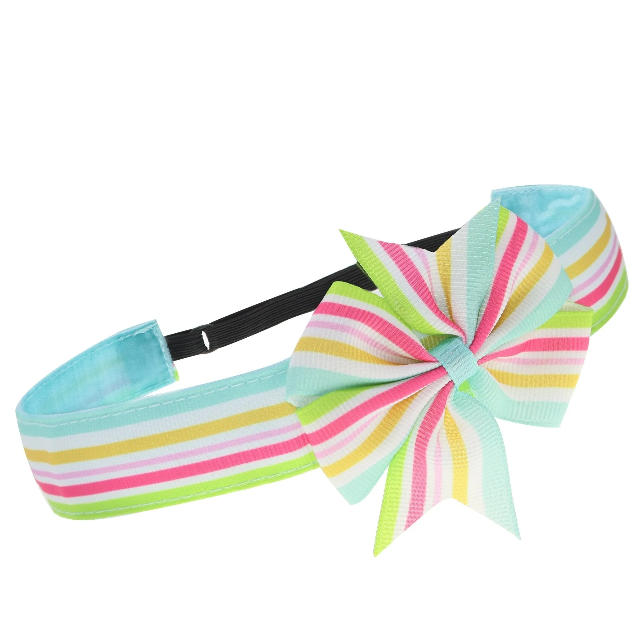 Adjustable No Slip Striped Bow Headband