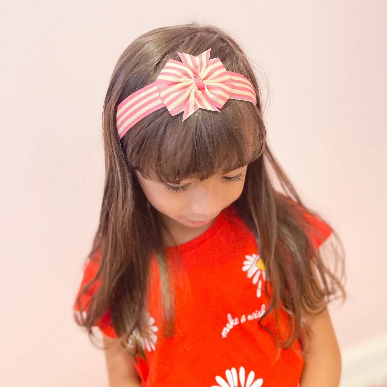 Adjustable No Slip Striped Bow Headband