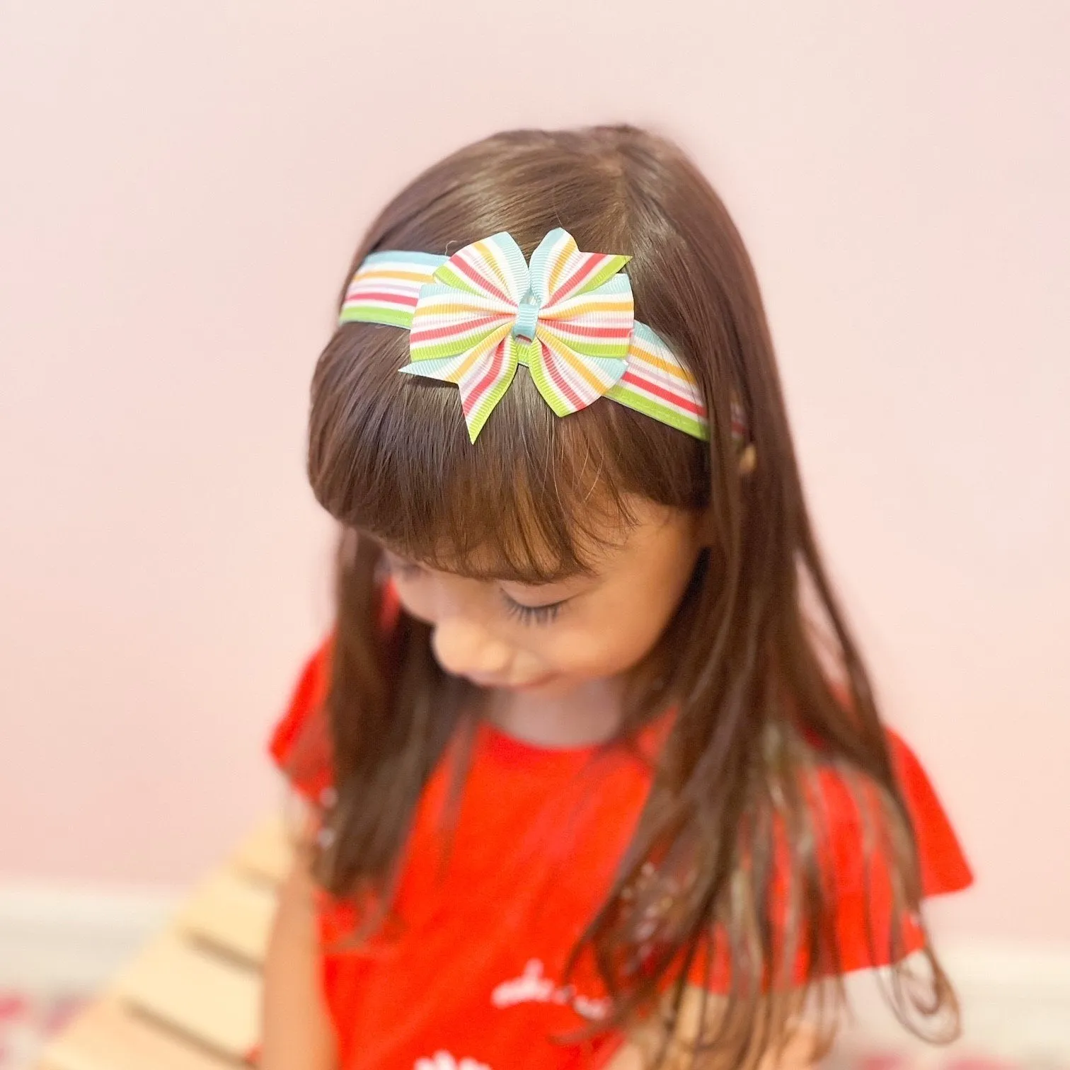 Adjustable No Slip Striped Bow Headband