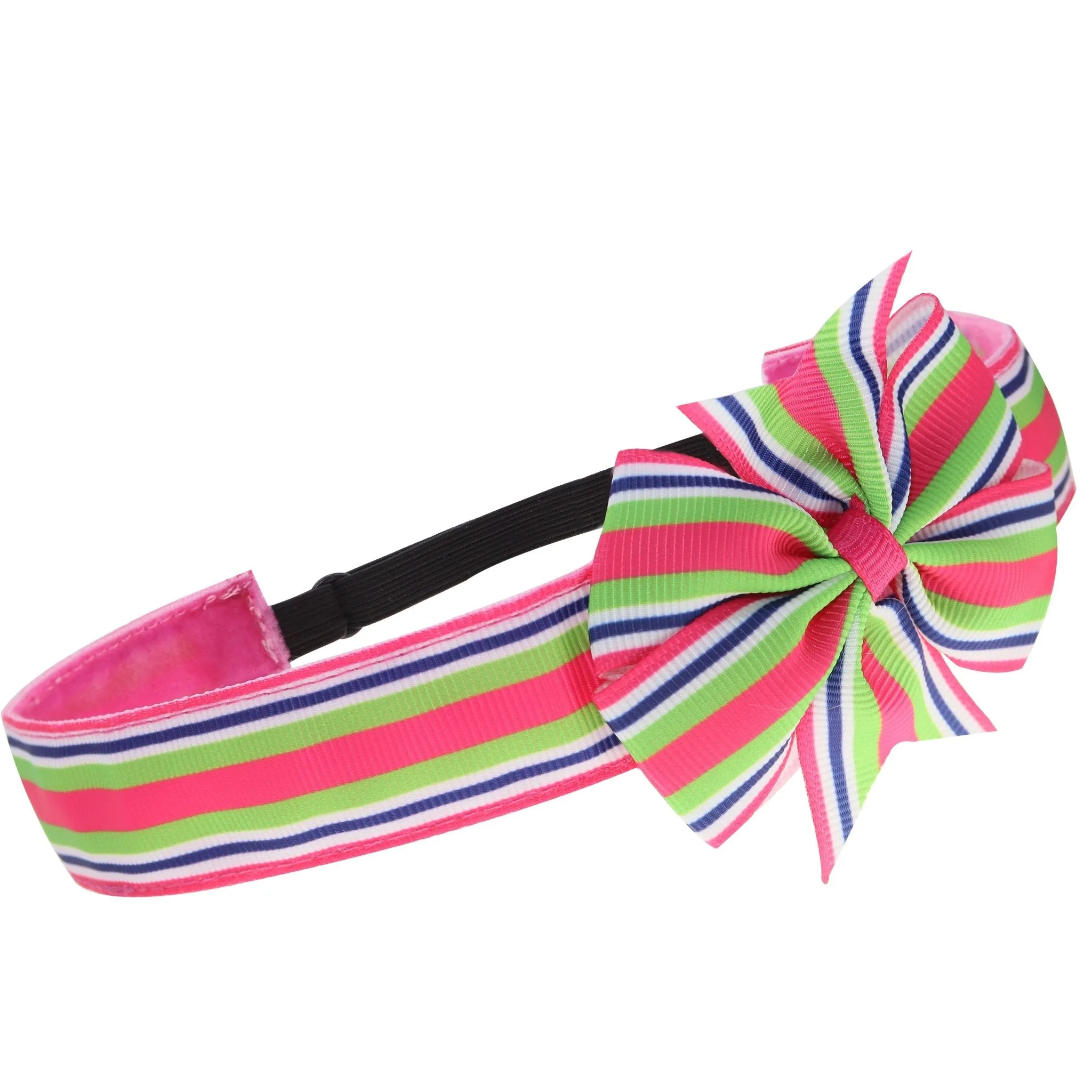 Adjustable No Slip Striped Bow Headband