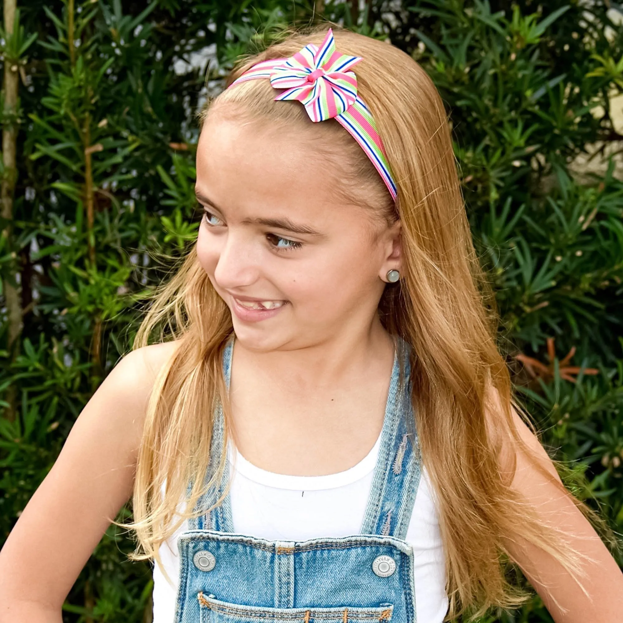Adjustable No Slip Striped Bow Headband