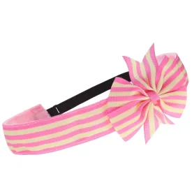 Adjustable No Slip Striped Bow Headband
