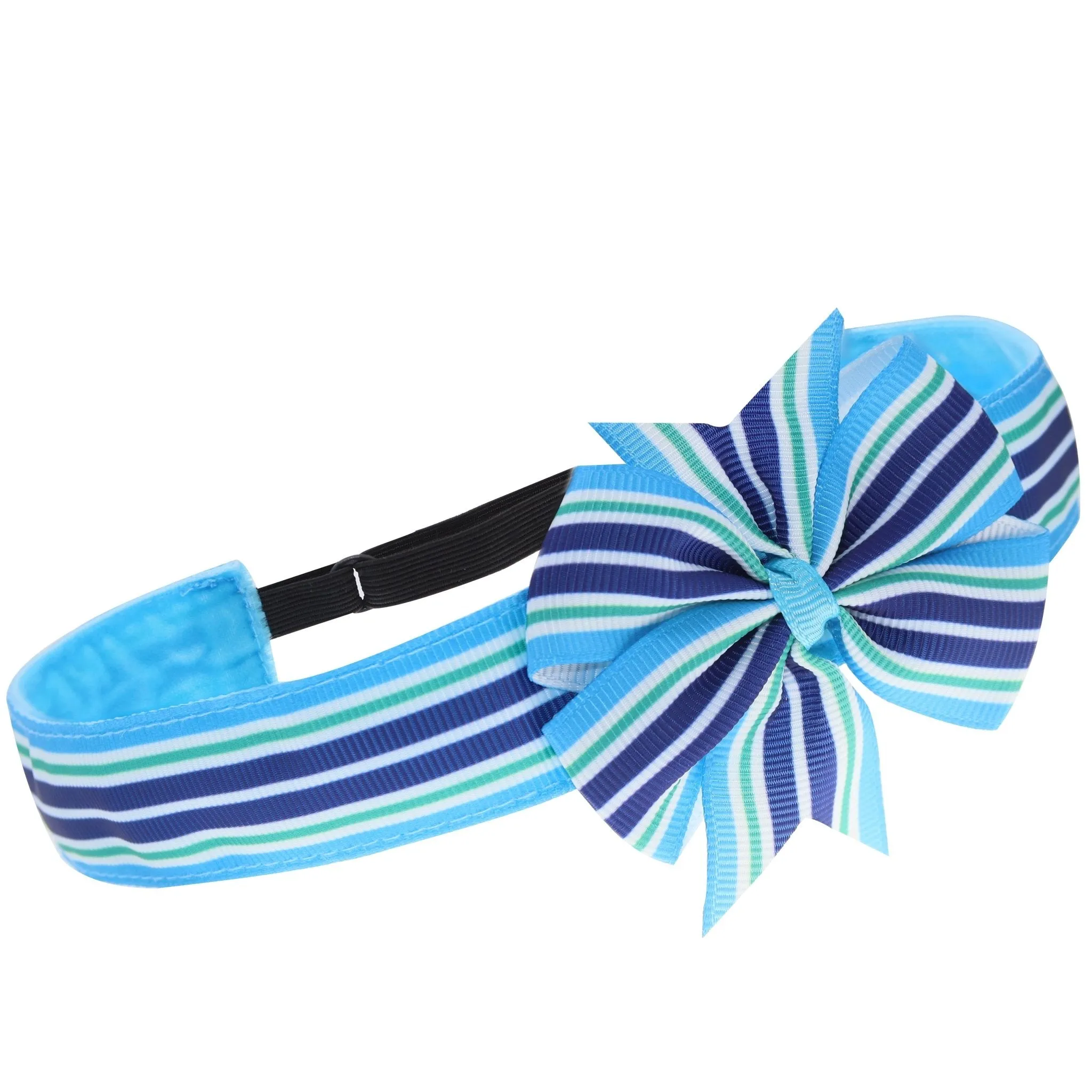 Adjustable No Slip Striped Bow Headband