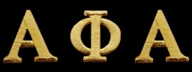 Alpha Gold Letter Set Patches 1 Inch