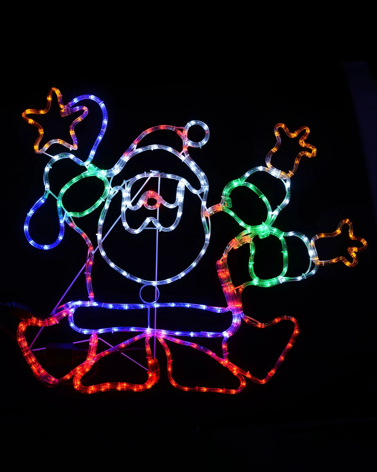 Animated Santa Rope Light Silhouette, 90 cm
