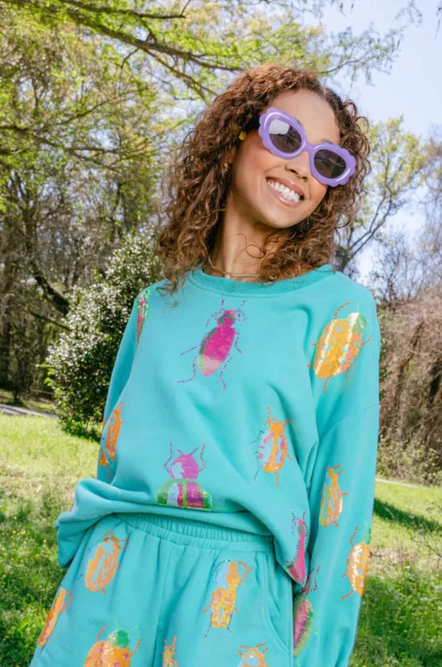 Aqua & Neon Beetle All Over Shorts