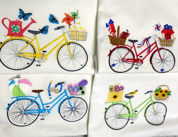 August Bike Pillow cover, seasonal bike pillow covers