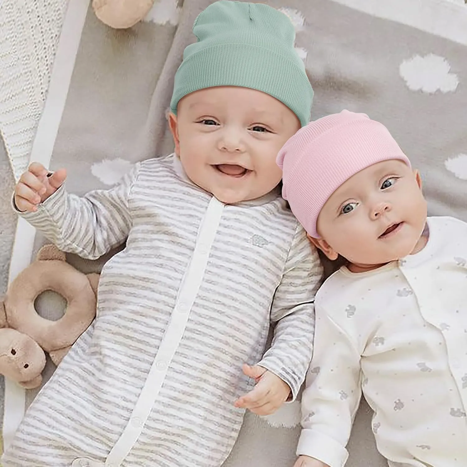 Baby Newborn Hats for Unisex Infant Toddler Soft Beanie Warm Cap Newborn Hospital Hats for Baby Boy Girl 0-24 Months