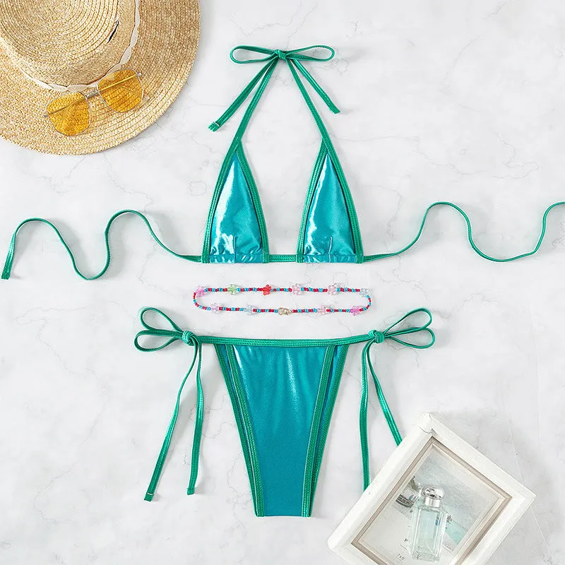 Bikini Women's Lace Up Halter Suit