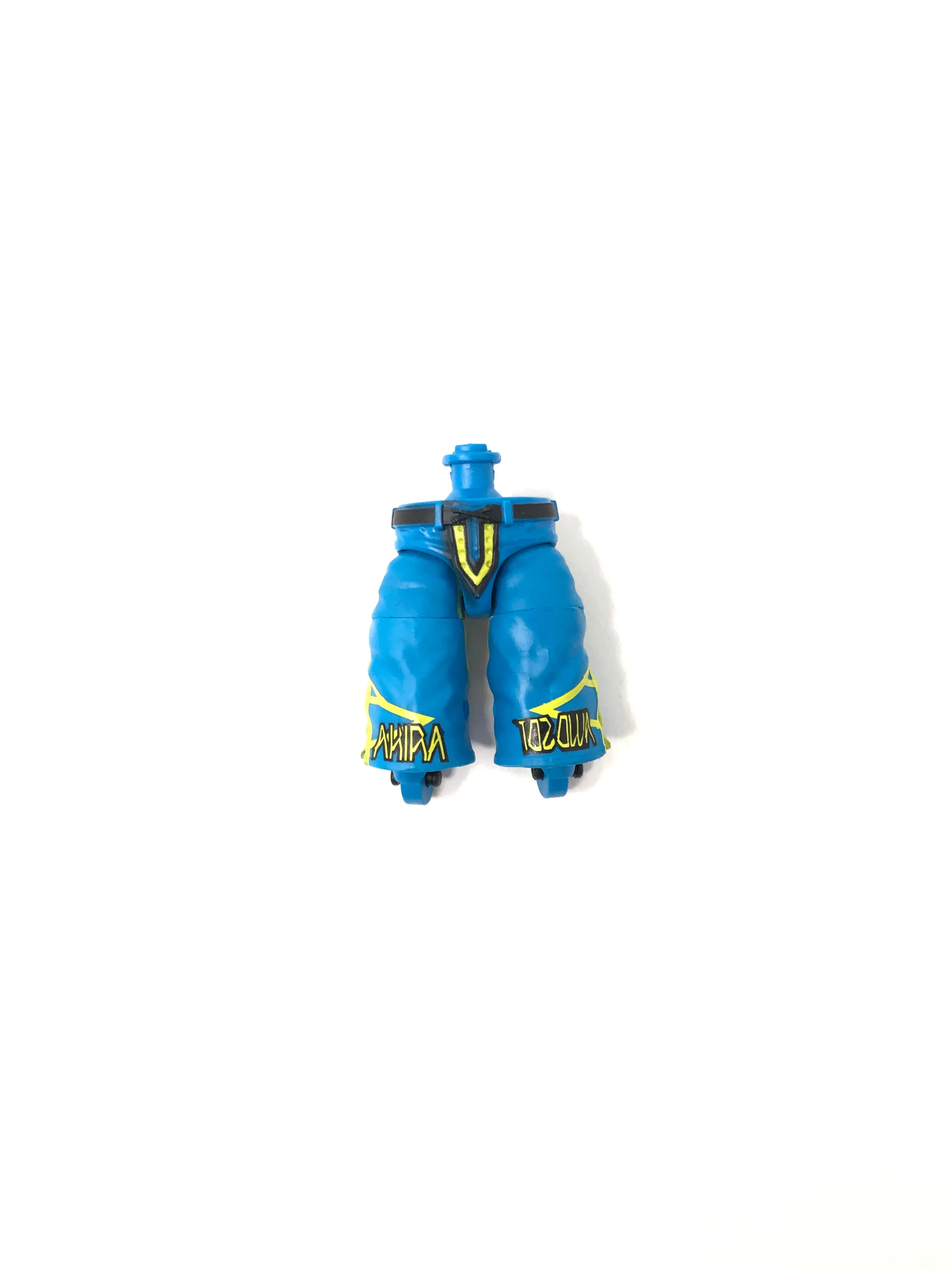 Blue Shorts with Black Belt and Spiderweb Design