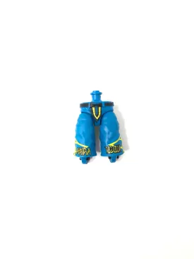 Blue Shorts with Black Belt and Spiderweb Design
