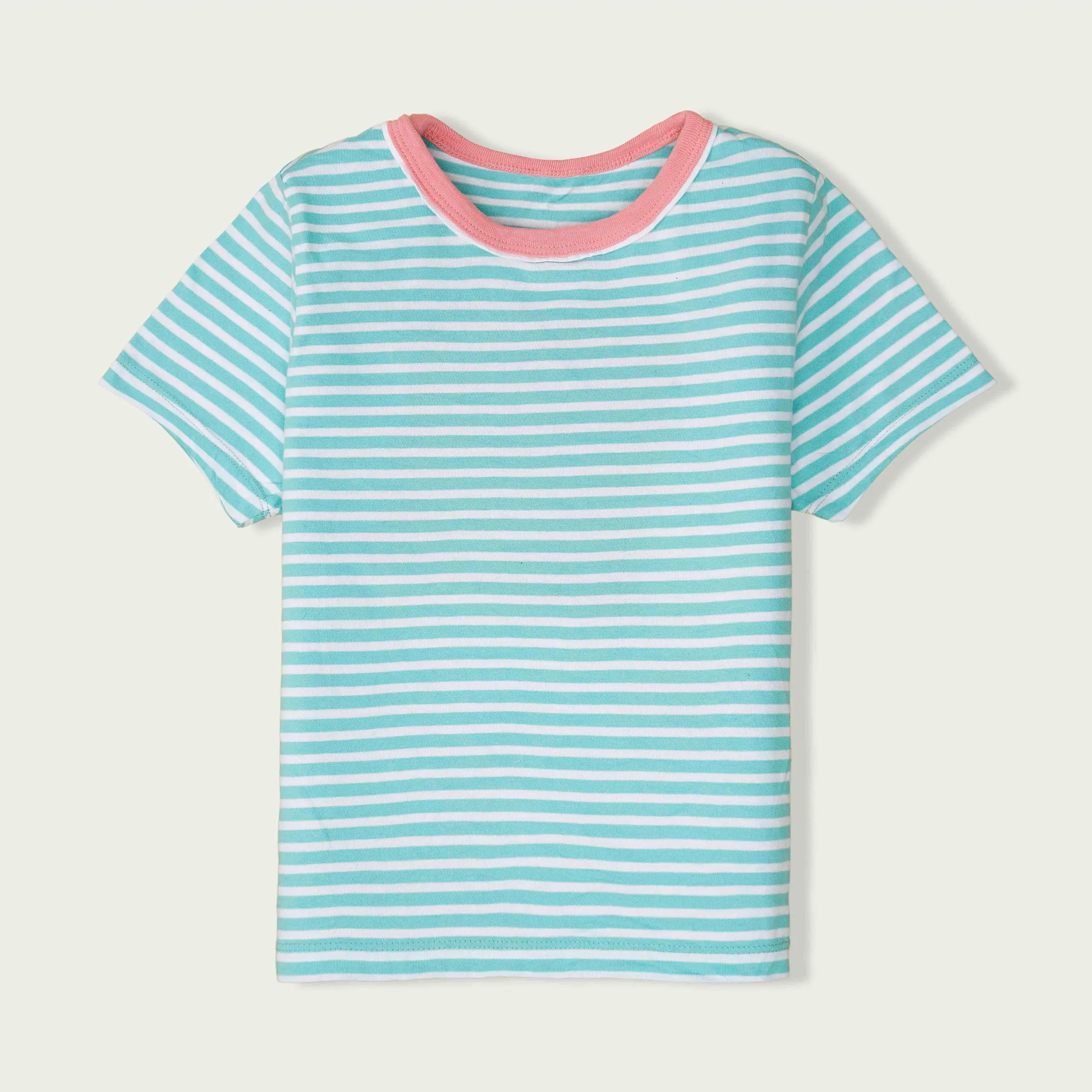C1596 BNG Cool Cut Lable S.Blue with White Stripes T-Shirt