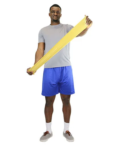 CanDo Low Powder Exercise Band - Twin-Pak - 100 yard (2 x 50 yard rolls) - Tan - xx-light