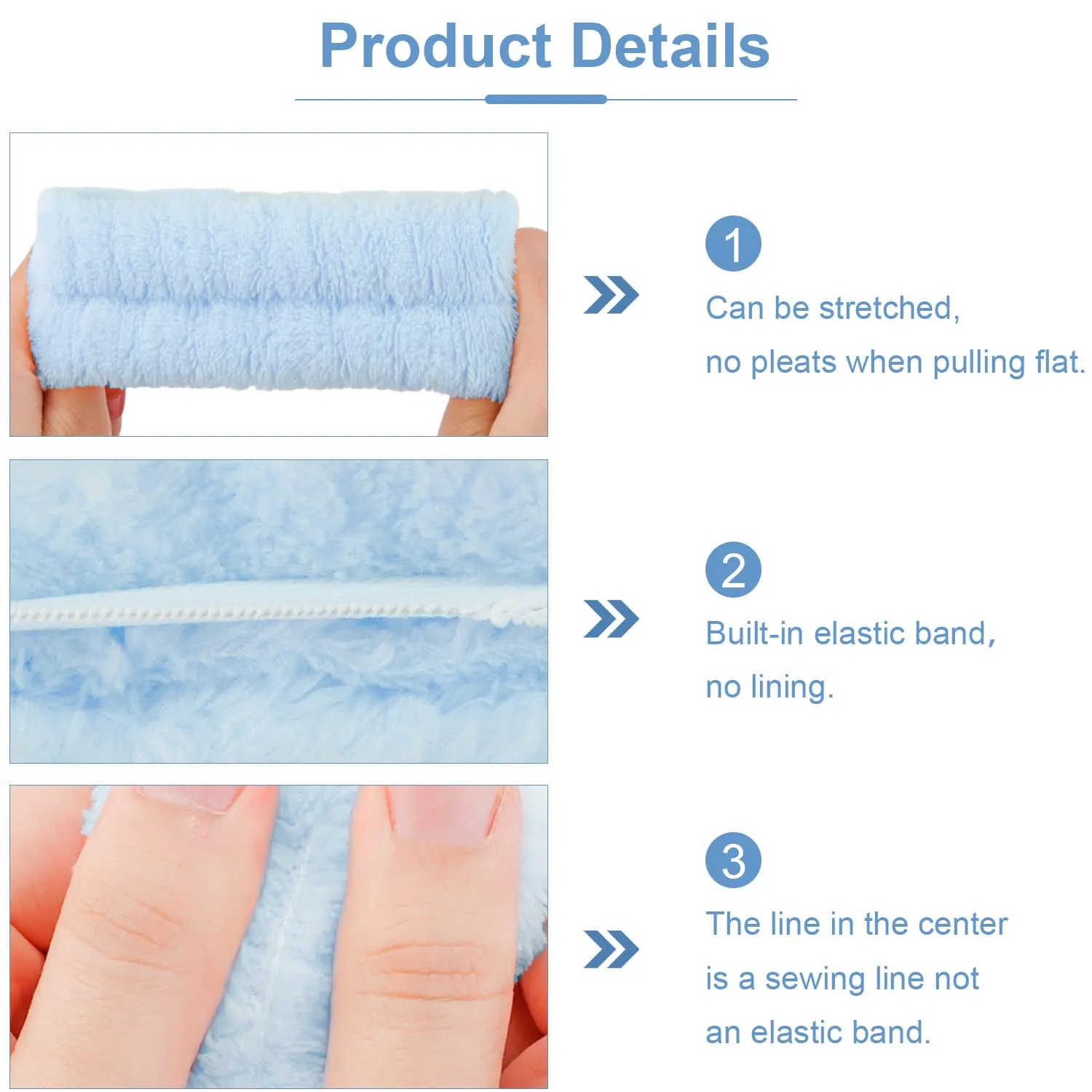 Chanaco Hairband, Soft & Comfortable Microfiber Facial Headband for Washing Face, Skincare Headband with Bow, Spa Headbands for Women, Teen Girl Gifts, Set of 2 Headbands and 4 Wristbands