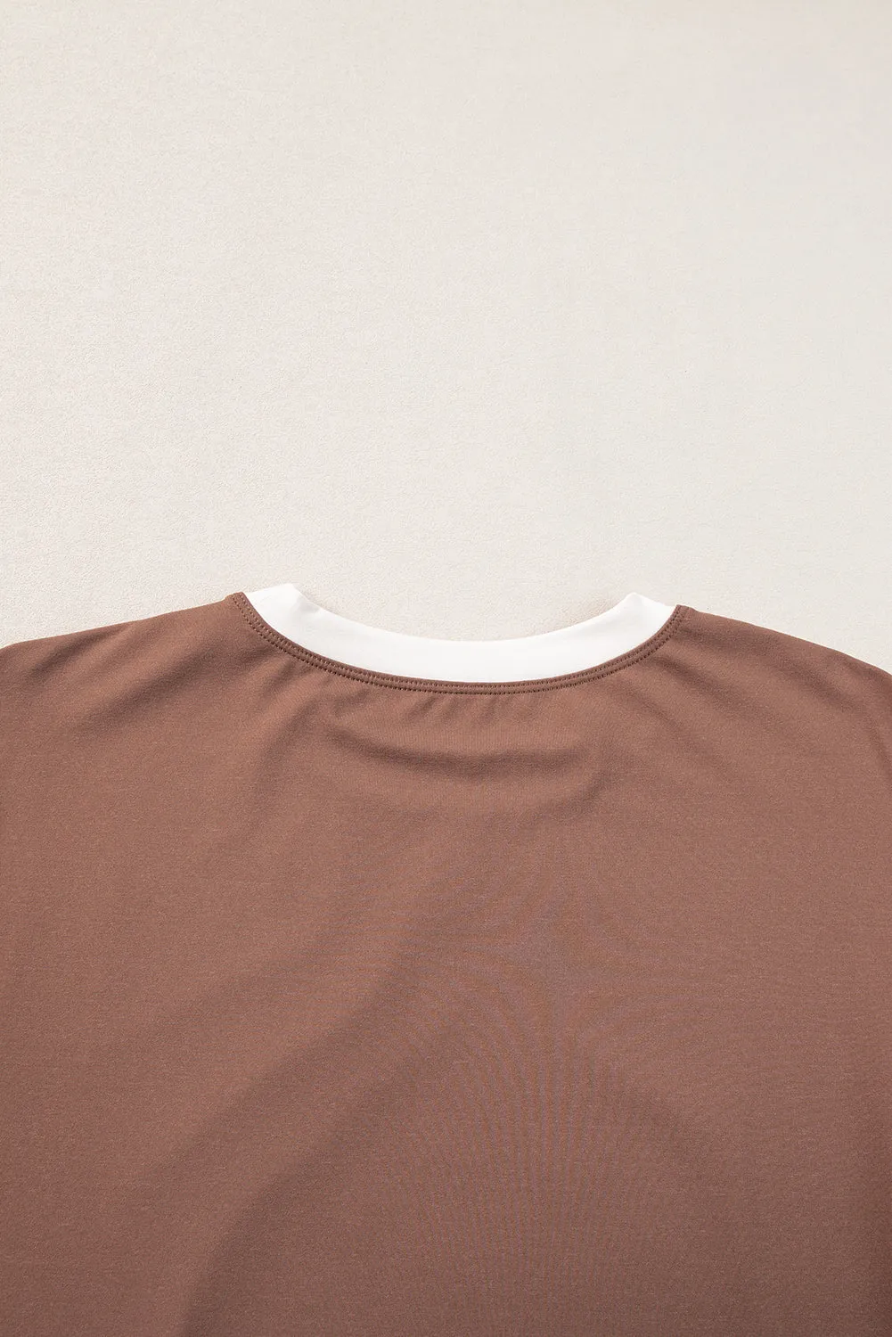 Contrast Trim Cap Sleeve Tee Shorts Set