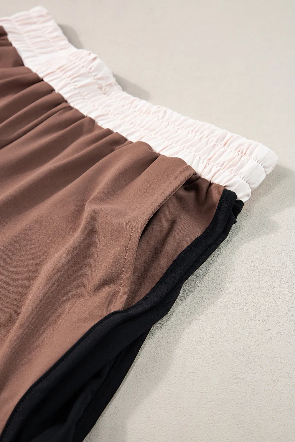 Contrast Trim Cap Sleeve Tee Shorts Set