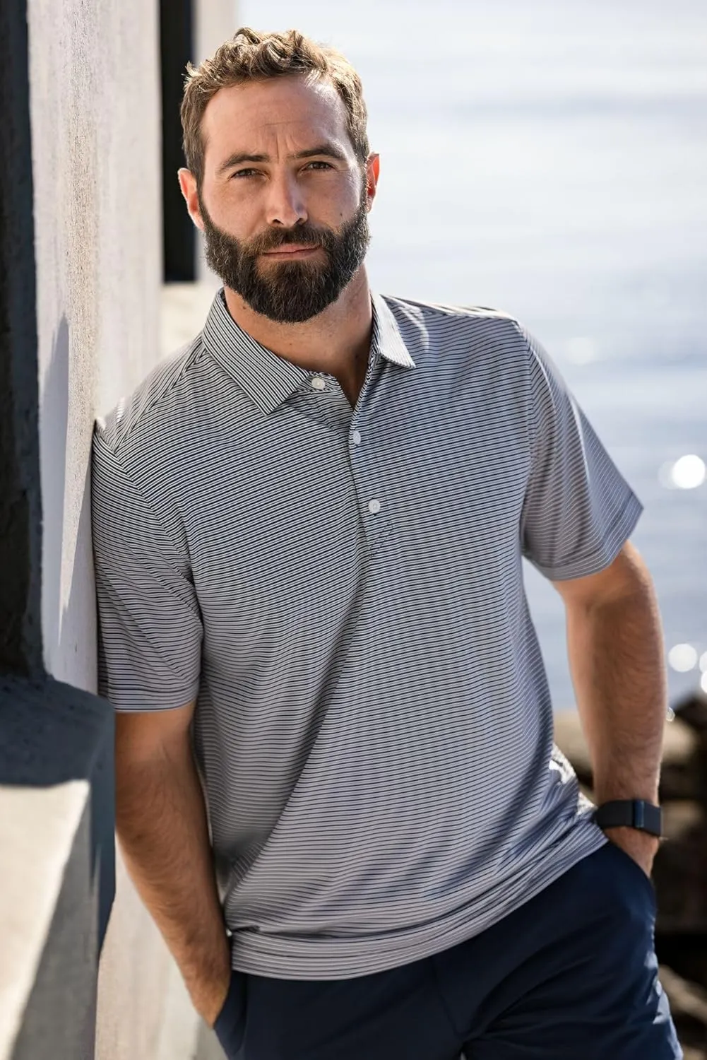Cutter & Buck Forge Eco Double Stripe Stretch Recycled Mens Big &Tall Polo