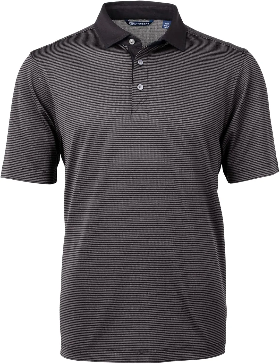 Cutter & Buck Virtue Eco Pique Micro Stripe Recycled Mens Big & Tall Polo