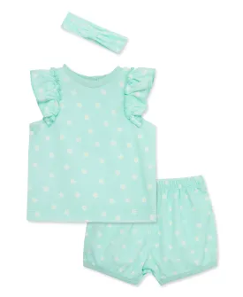 Daisies Terry Short Set & Headband
