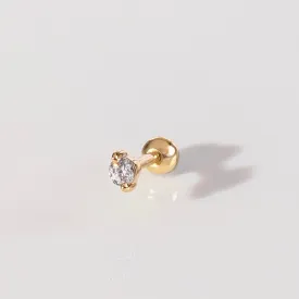Diamante Gold Barbell Earring