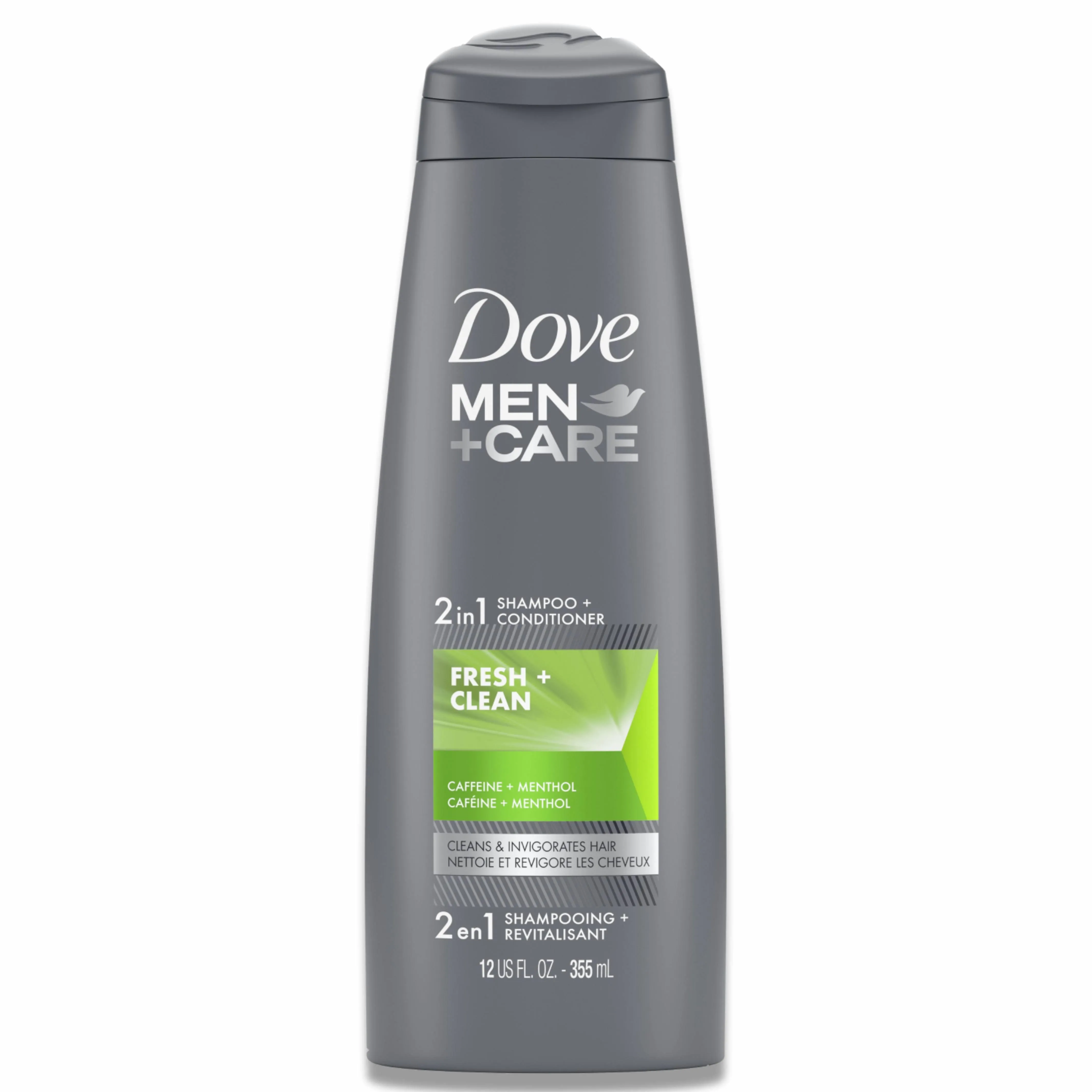 Dove - Men   Care, 2 in 1 Shampoo   Conditioner, Fresh   Clean, Caffeine   Menthol - 12 Oz - 6 Pack