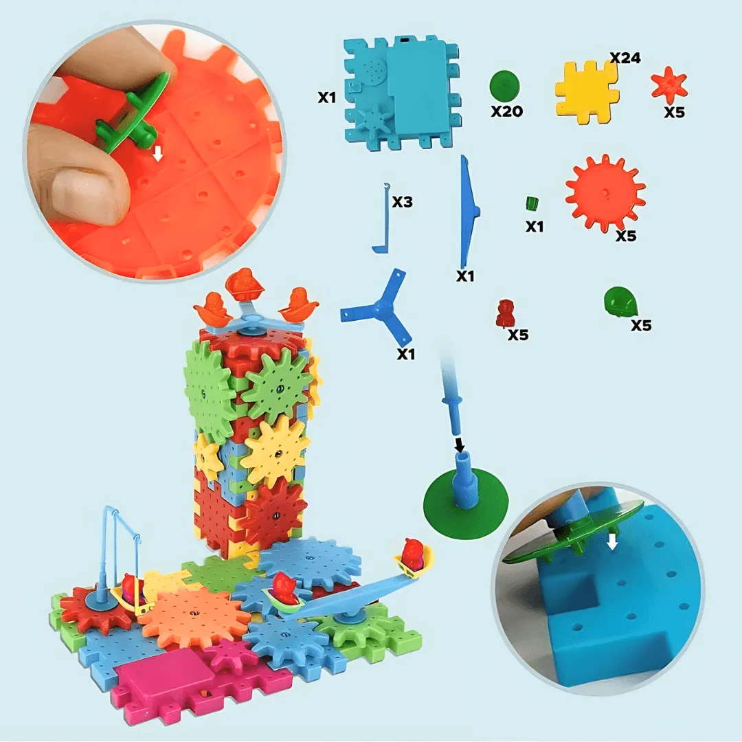 Educational Rotating Gear Building Block - 81 piece