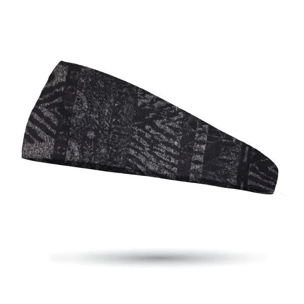 Fashion Tribal Gray Headband - 4" and 3" Tapered