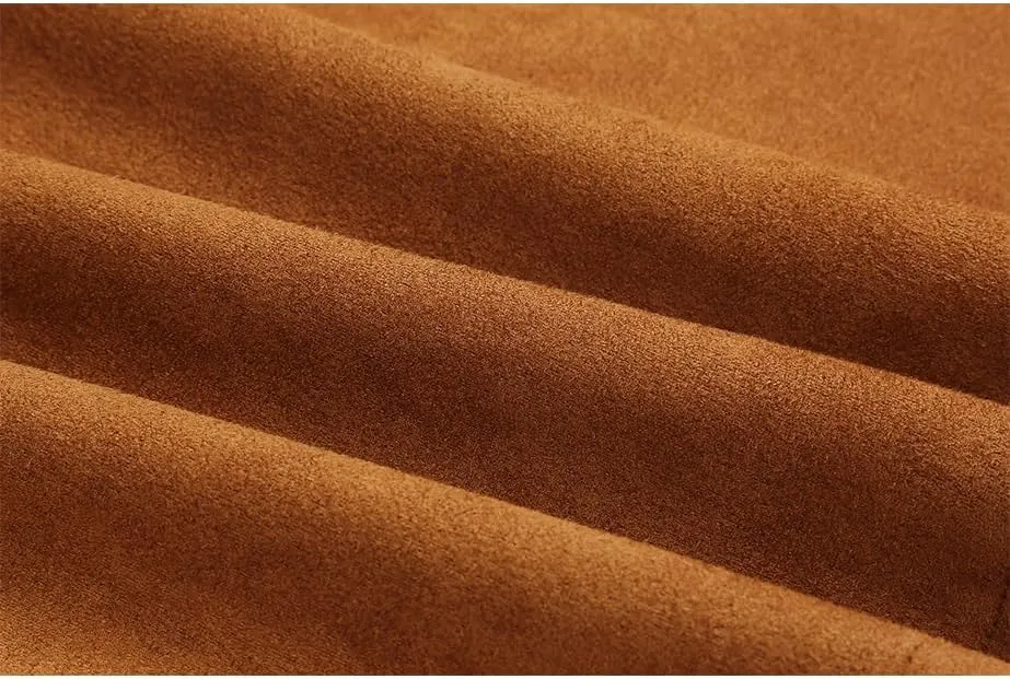 IDEALSANXUN Suede Skirts for Women High Waisted Bodycon Mini Skirt with Double Zipper