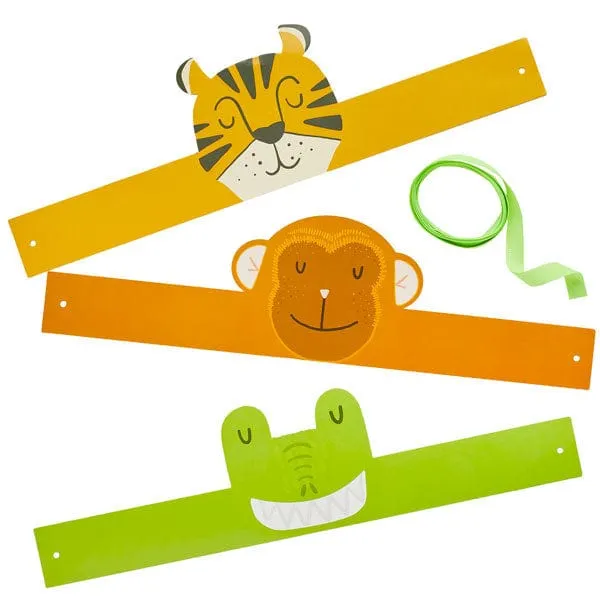 Jungle Party Animal Headbands x 6
