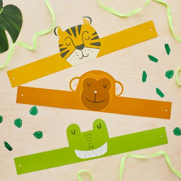 Jungle Party Animal Headbands x 6