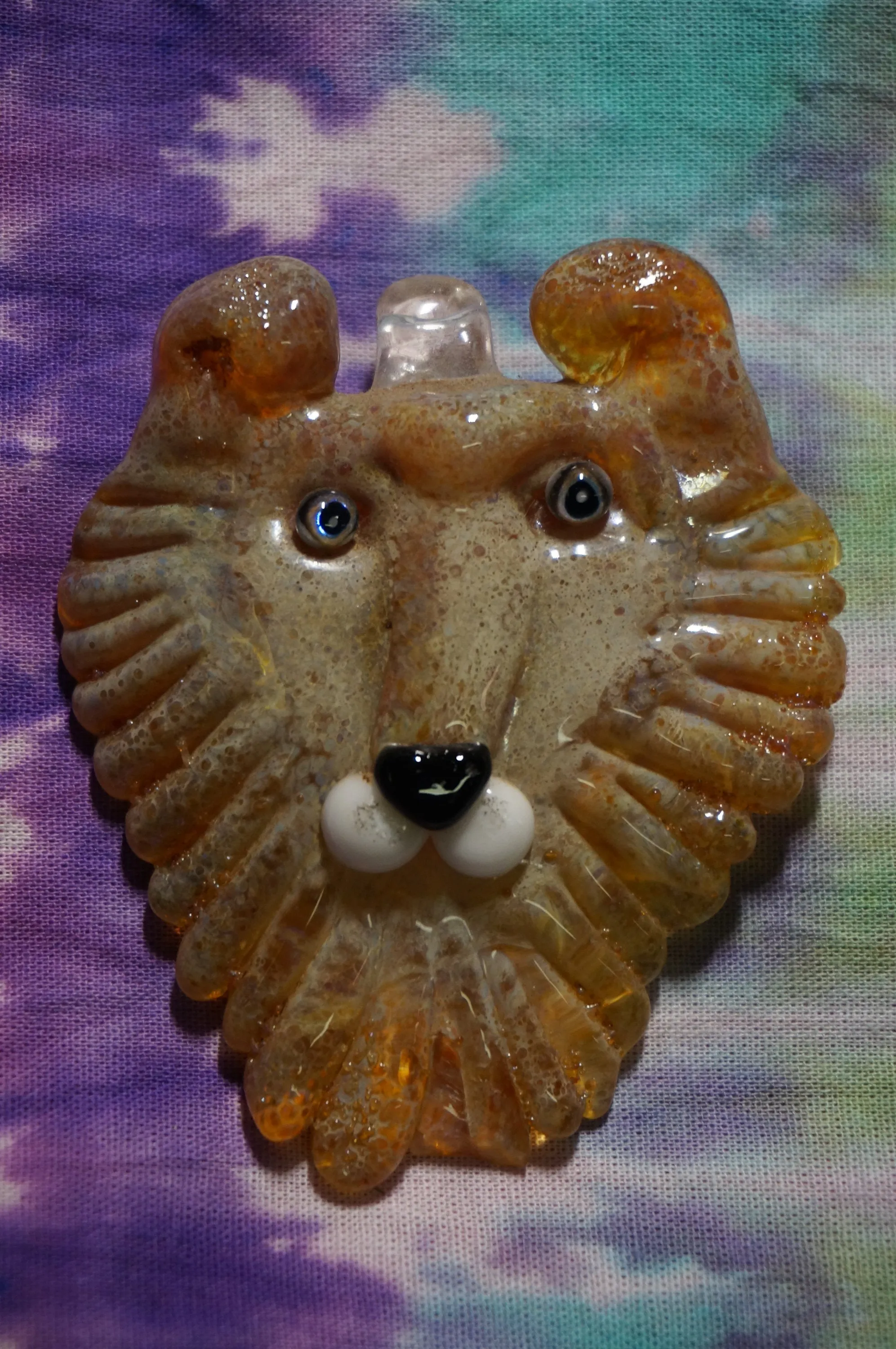 King of the Jungle Lion Head Glass Pendant - Caliculturesmokeshop.com