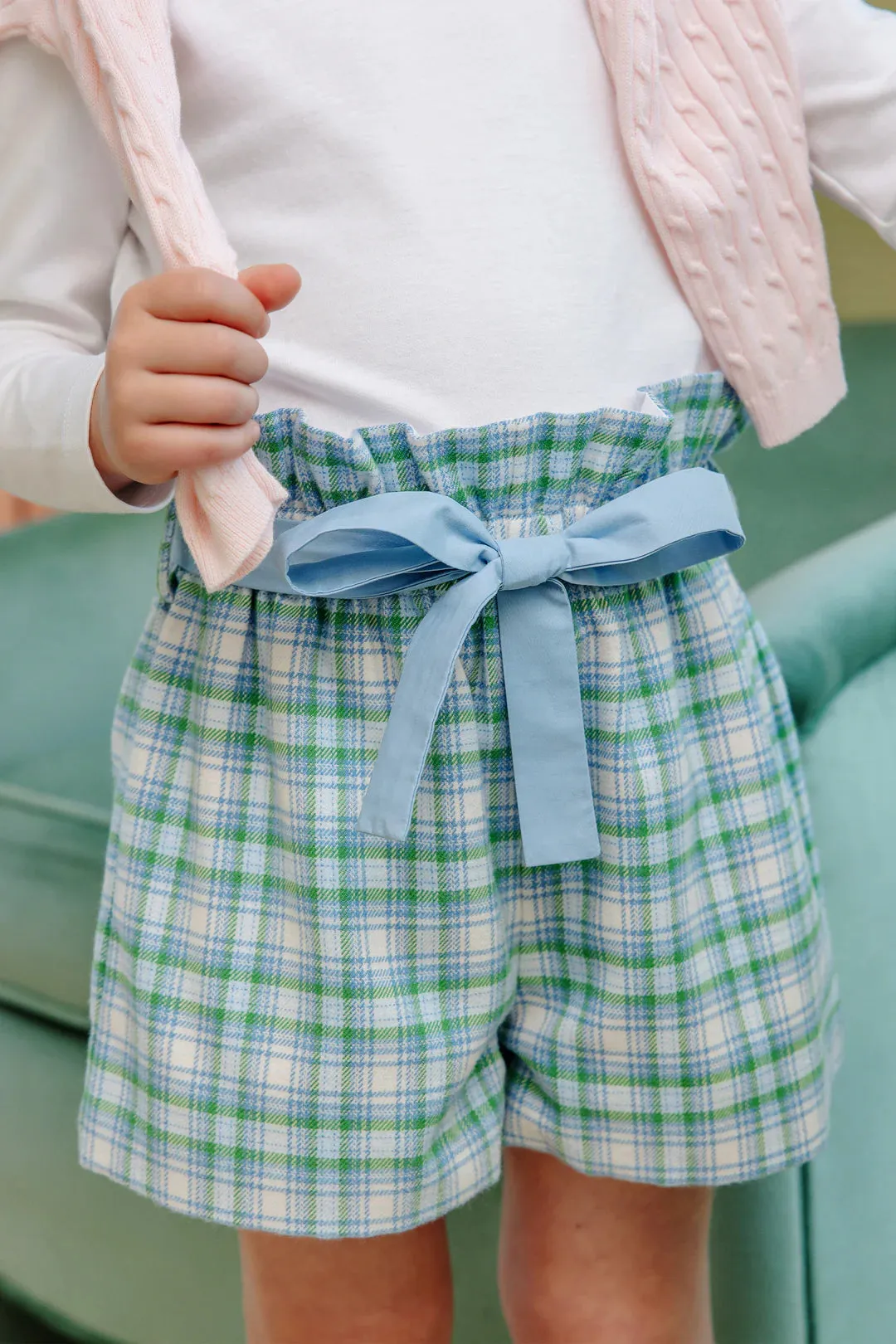 Maddie BeaBag Shorts-Woven Yarn, Eastpoint Plaid/Barrington Blue
