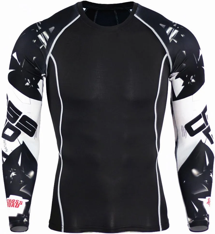 Men's Running Long Sleeve Compression Shirts and Pants Sets Gym Workout Quick Dry Tight Shirts Sportswear Suits