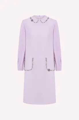 Midi Crystal Collar Dress