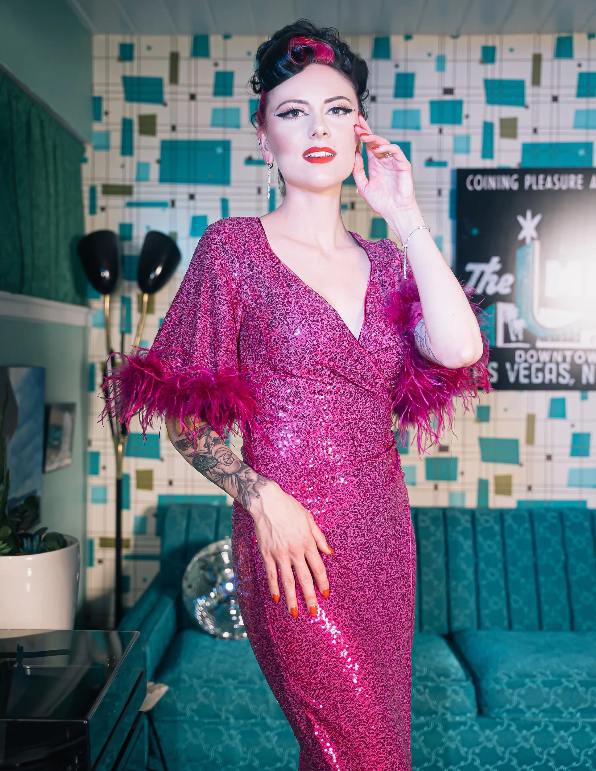 Million Dollar Baby Dress (Maxi Length) in Fuchsia
