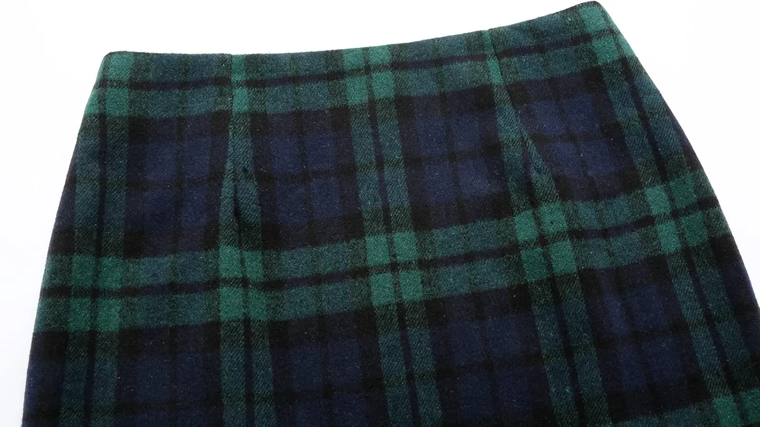 Mywinway Plaid Skirts for Women 2024 Fall Winter Knee Length Wool Pencil Skirt