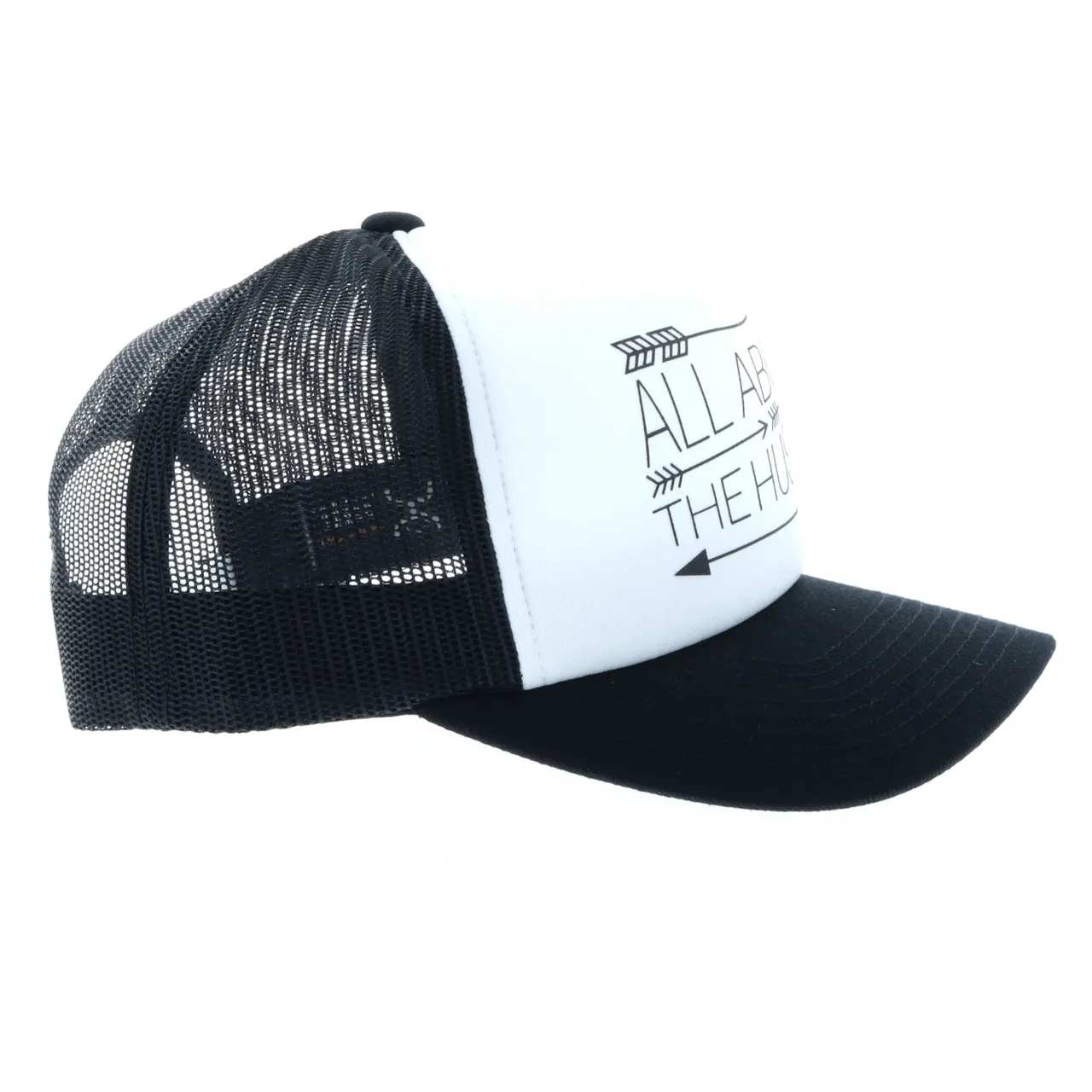 "Hustle" White/Black Hat
