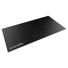 SereneLife Premium Portable Fitness Exercise Mat - 36" x 72" Non-Slip Gym Training Equipment Floor Protection - Yoga, Workout, Jump Rope - for Bigger Treadmill, Elliptical, Bike, Bench, Power Rack