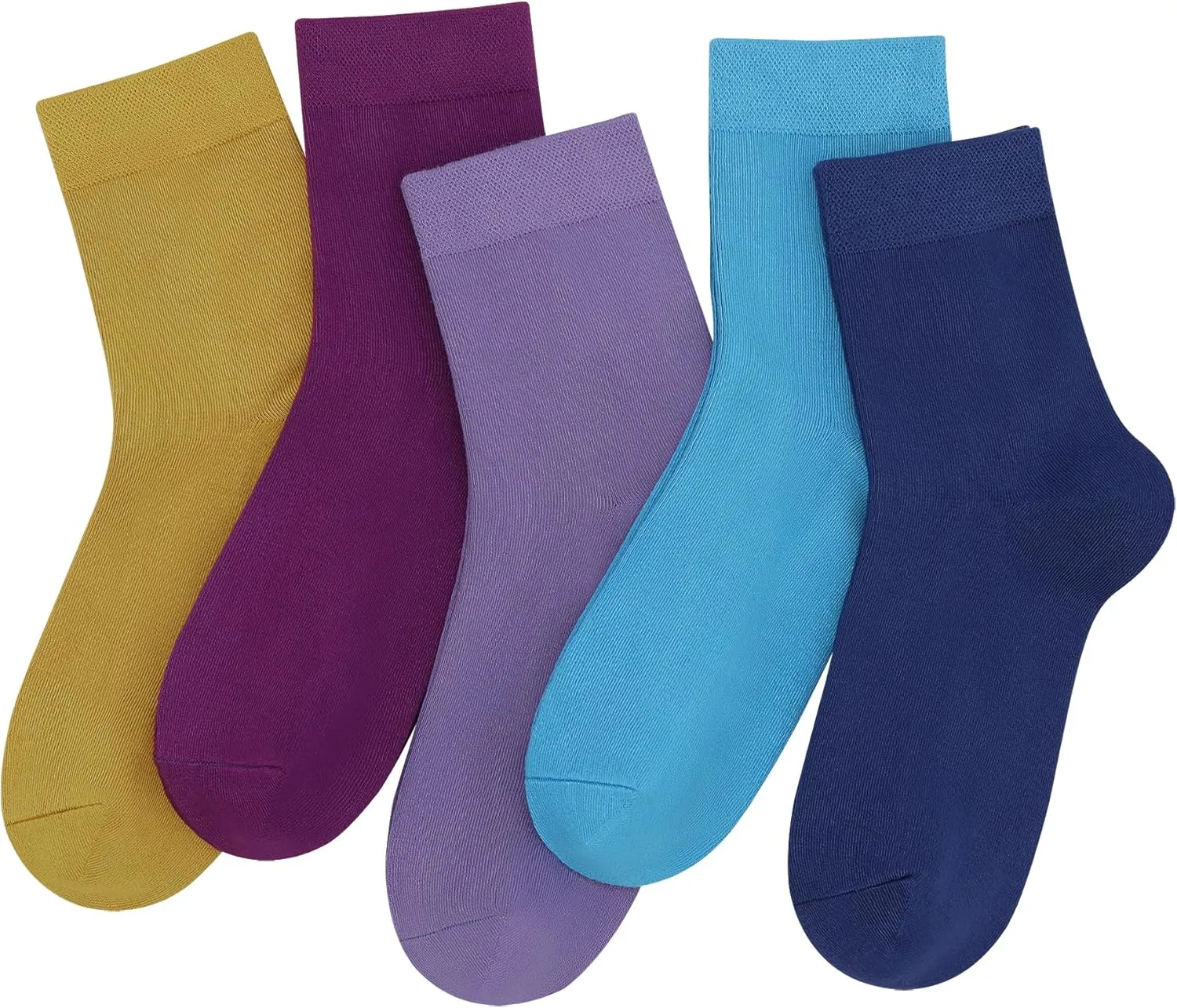 SERISIMPLE Women Thin Viscose Bamboo Socks Crew Lightweight Above Ankle Casual Dress Sock For Ladies Bootie Trouser 5 Pairs
