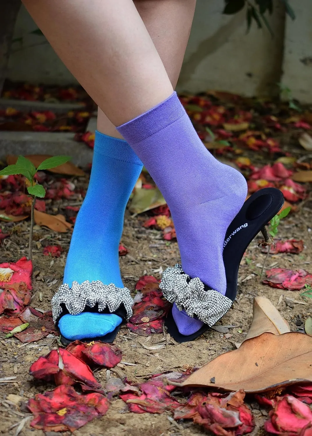 SERISIMPLE Women Thin Viscose Bamboo Socks Crew Lightweight Above Ankle Casual Dress Sock For Ladies Bootie Trouser 5 Pairs