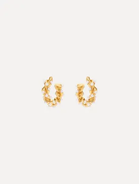 Small Rope Pearl Hoop Earrings