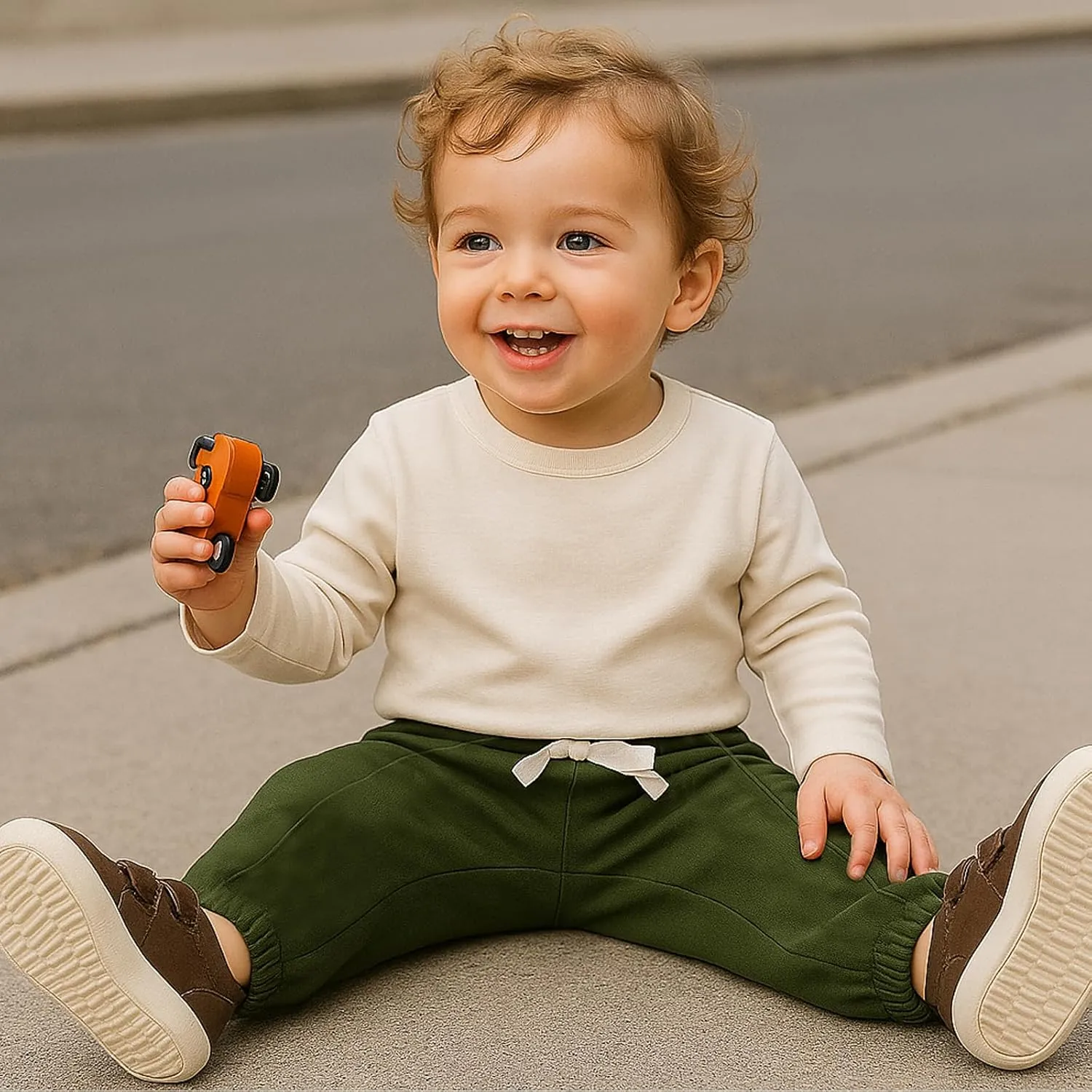SOBOWO Baby Boy Sweatpants Jogger Pants Toddler Boys Solid Elastic Waist Letter Patched Active Bottoms Fall Winter Clothes