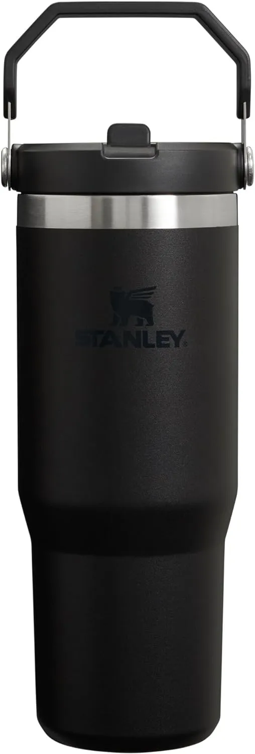 Stanley IceFlow Stainless Steel Tumbler - Vacuum Insulated Water Bottle for Home, Office or Car Reusable Cup with Straw Leak Resistant Flip Cold for 12 Hours or Iced for 2 Days, Black 2.0, 30oz